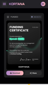 Funding Certificate - FundedTrader Prop Firm